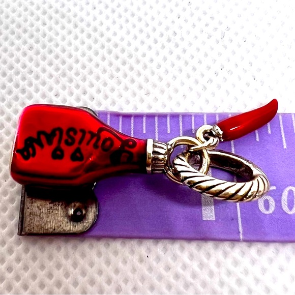 Brighton Charm, Louisiana State Charm, Hot Sauce Bottle & Chile, EUC - Picture 6 of 6